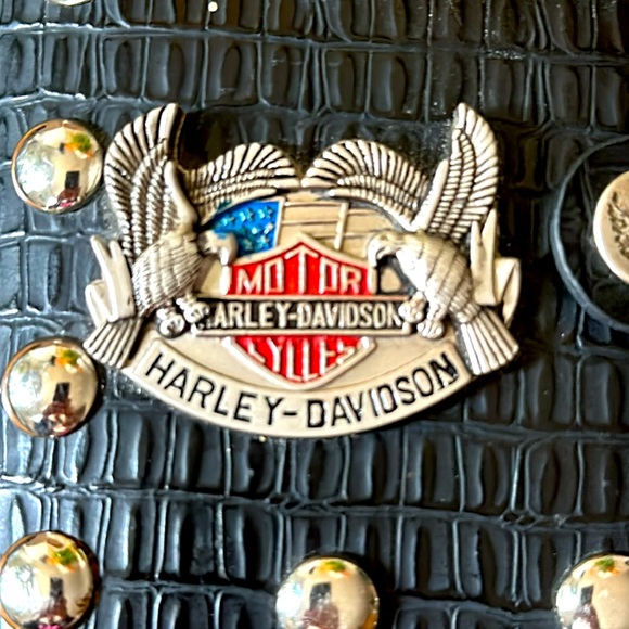 Harley-Davidson Black Studded Leather Wallet - Picture 1 of 6